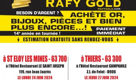 Estimation et Rachat de vos biens précieux dans votre Hôtel Le Saint-Joseph à Saint-Eloy-les-Mines